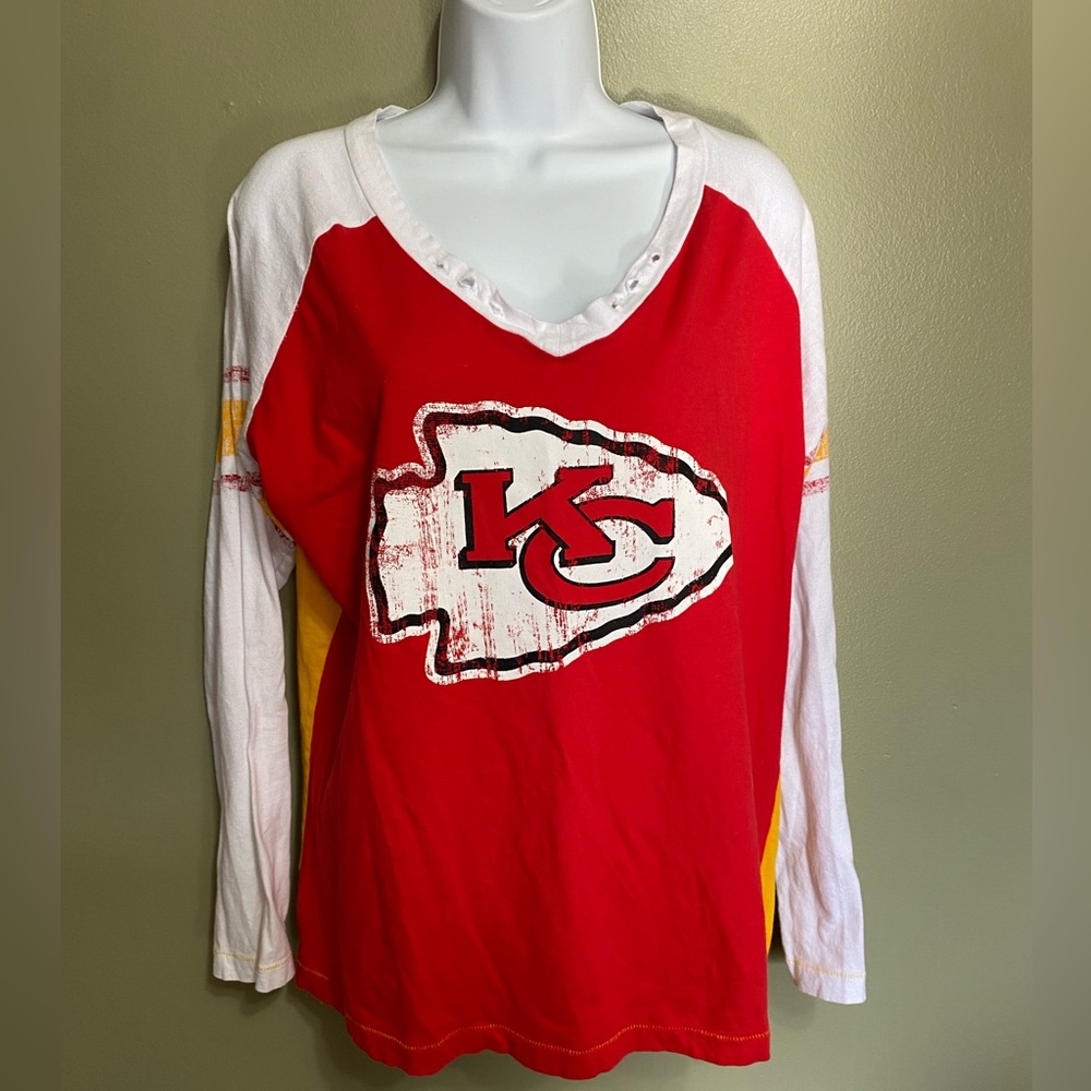 Kansas City Chiefs Baseball Tee by Majestic, Size XXL